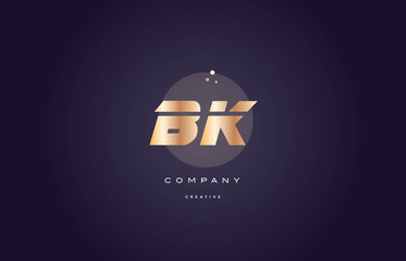 bk b k  gold metal purple alphabet letter logo icon template