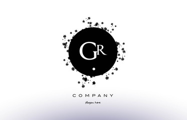 gr g r  circle grunge splash alphabet letter logo vector icon template - obrazy, fototapety, plakaty