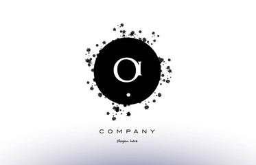 oi o i  circle grunge splash alphabet letter logo vector icon template
