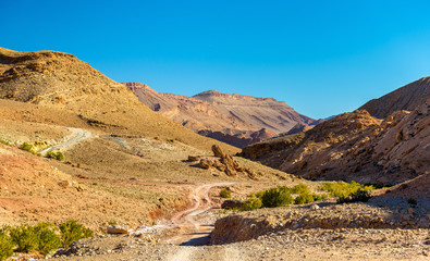 Landscape of the High Atlas Mountains between Ait Ben Ali and Bou Tharar, Morocco