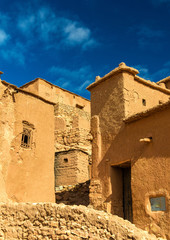 Fototapeta na wymiar Traditional clay houses in Ait Ben Haddou village, a UNESCO heritage site in Morocco