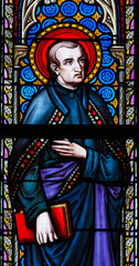 Fototapeta premium Stained Glass - Saint Carolus or Saint Charles