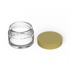 3D illustration glass cosmetic container for cream