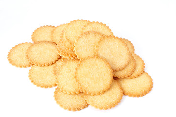 Mini coconut biscuit isolated on white background