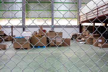 The metal nets protect area is on warehouse