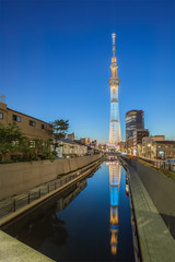 TOKYO - APR 28 , 2013 : View of Tokyo Sky Tree (634m) , the highest free-standing structure in Japan and 2nd in the world with over 10 million visitors each year, on APR 28 , 2013 in Tokyo, Japan.