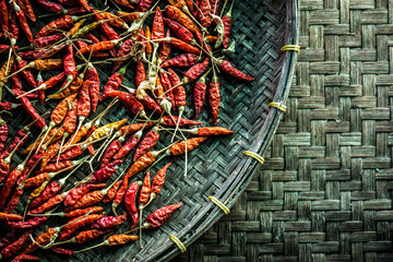 Dried red chilli peppers