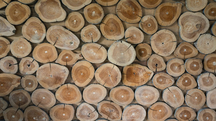 Wall decoration using logs