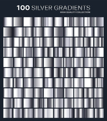Silver gradient,pattern,template.Set of colors for design,collection of high quality gradients.Metallic texture,shiny background.Pure metal.Suitable for text ,mockup,banner, ribbon or ornament.