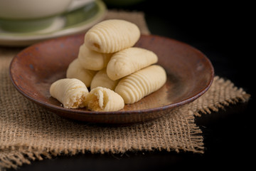 Pineapple cookie on dish