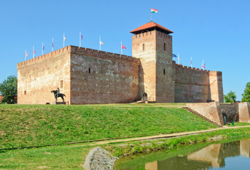 Fototapeta na wymiar The gothic brick flatland Castle of Gyula in Hungary