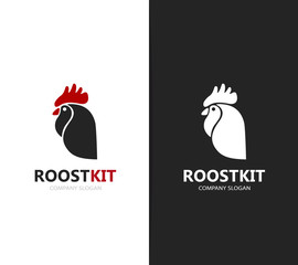 Vector of rooster and cock logo combination. Chinese and cockerel design element for new year cards © Lifeking