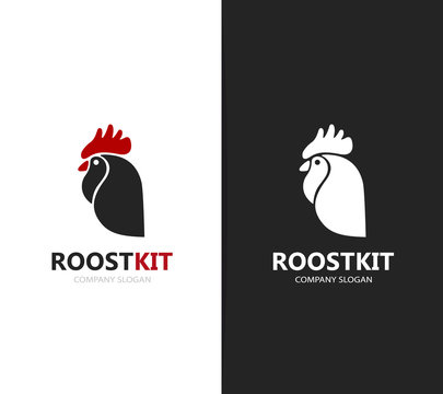 Vector of rooster and cock logo combination. Chinese and cockerel design element for new year cards