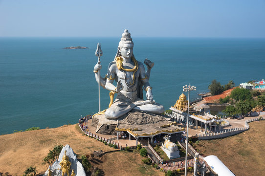 Statue of Lord Shiva in Murudeshwar Temple in Karnataka