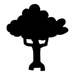 Tree silhouette isolated illustration on white background