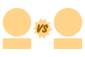 Simple colorful versus logo with a pop up background and blank rectangles, circles for competitor names - Eps10 vector graphics and illustration