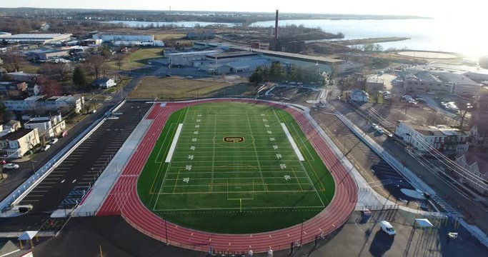 Aerial View of School Football Field