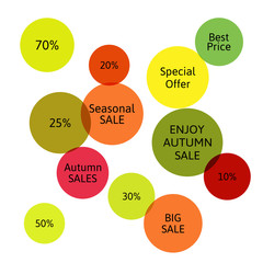 Big autumn sale badge, label. Special offer