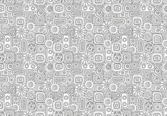 Pattern for coloring book with abstract figures