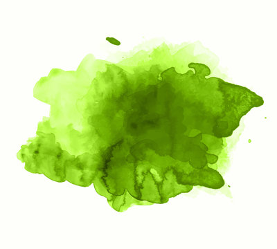Green watercolor splash vector 