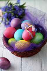 Basket with Easter eggs