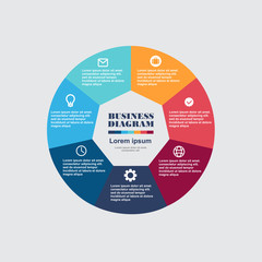 Business infographic circle in flat design. Layout for your options or steps. Abstract pattern for background