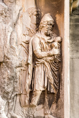 Fototapeta premium Rome, Italy. Roman Forum: relief on the arch of Septimius Severus (203)