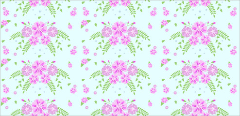 Flower pattern in small flowers on a green background. Calico Millers.Floral seamless background for textile, surface, fabric, wallpaper, print, gift wrapping and scrapbooking, decoupage