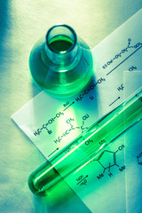 Chemical tubes with reaction formula