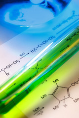 Chemical tubes with reaction formula