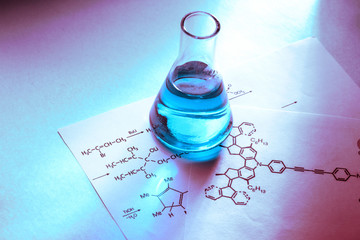 Chemical tubes with reaction formula