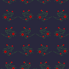 Flower pattern in small flowers on a gray background. Calico Millers.Floral seamless background for textile, surface, fabric, wallpaper, print, gift wrapping and scrapbooking, decoupage