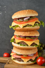 Traditional homemade cheeseburger