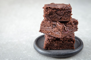 Homemade Delicious Chocolate Brownies. closeup chocolate cake