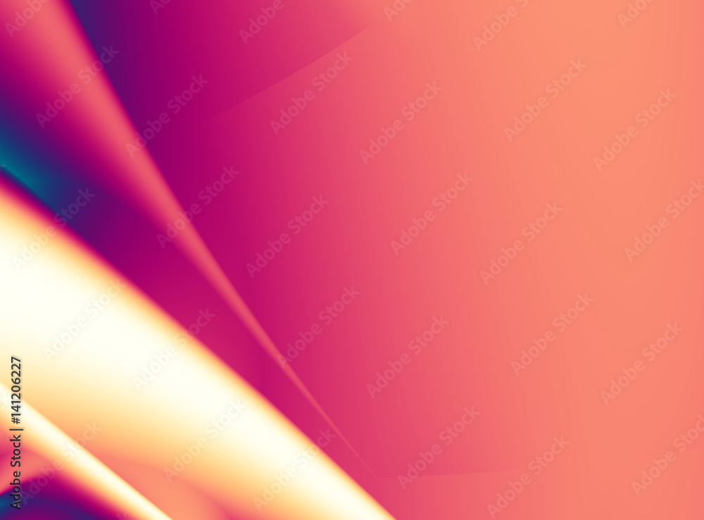 Wall mural red and orange abstract fractal background with spatial effects