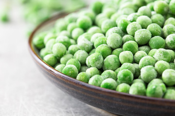 Vegetable food background, healthy vegetarian natural meal. frozen peas