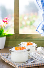 Natural yogurt of mandarins