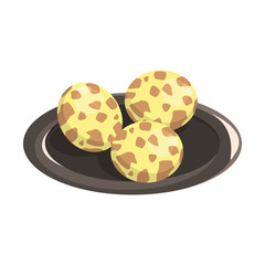 Quail Eggs, Food Item Rich In Proteins, Important Element Of The Healthy Balanced Diet Vector Illustration