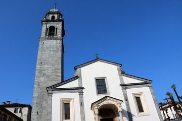 Upwards view to Church San Leonardo in Pallanza Verbania, Piedmont Italy 