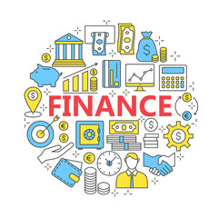 Universal finance icon to use in web and mobile UI, set of basi