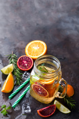 orange lemonade on a jar