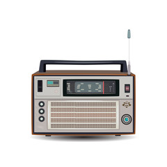 Retro radio, vector illustration in flat style