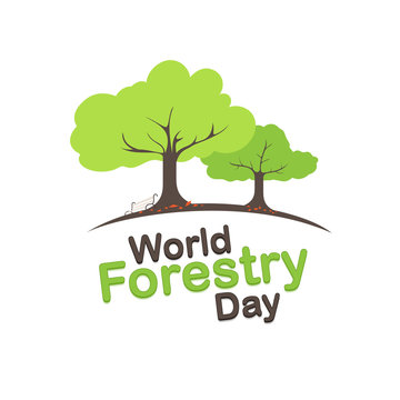 Forestry day logo design. 21st march.  vector illustration.