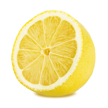 Half of lemon isolated on white background