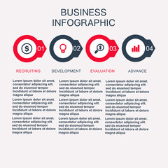 Business template, number paper, cut template. Conceptual creative template, infographic elements