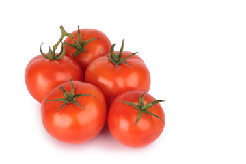 fresh tomato on white background