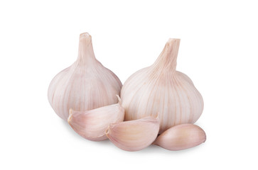 Fresh garlic on white background