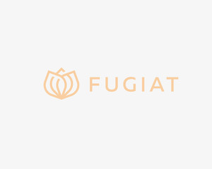 Fototapeta premium Abstract flower logo icon design. Elegant crown line shadow symbol. Universal premium vector logotype.