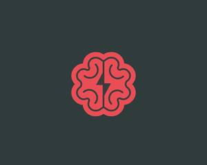 Abstract brain logo design template. Brainstorm vector sign. Education medicine smart logotype.