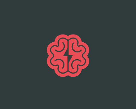 Abstract brain logo design template. Brainstorm vector sign. Education medicine smart logotype.